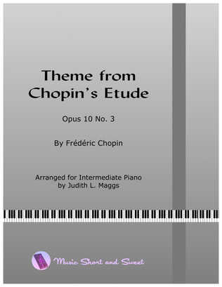 Book cover for Theme from Chopin's Etude Opus 10 No. 3