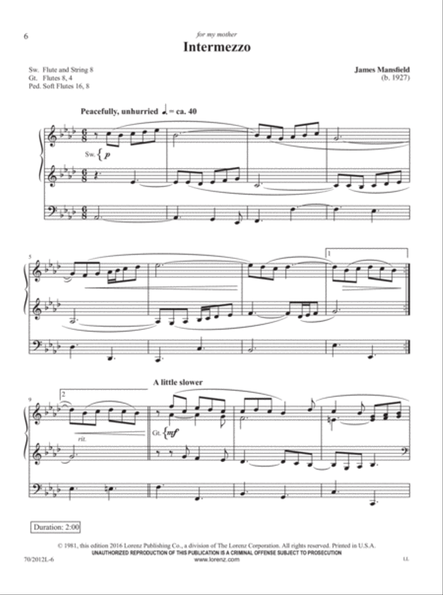 Music for Exultation and Reflection Organ Solo scores gallery preview page 3