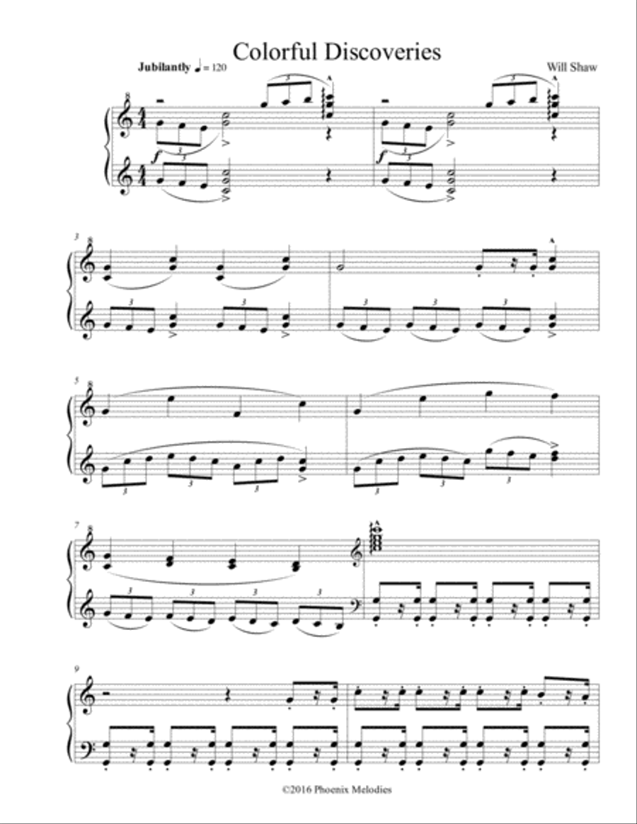 Colorful Discoveries Colorful Discoveries Piano Solo scores gallery preview page 1