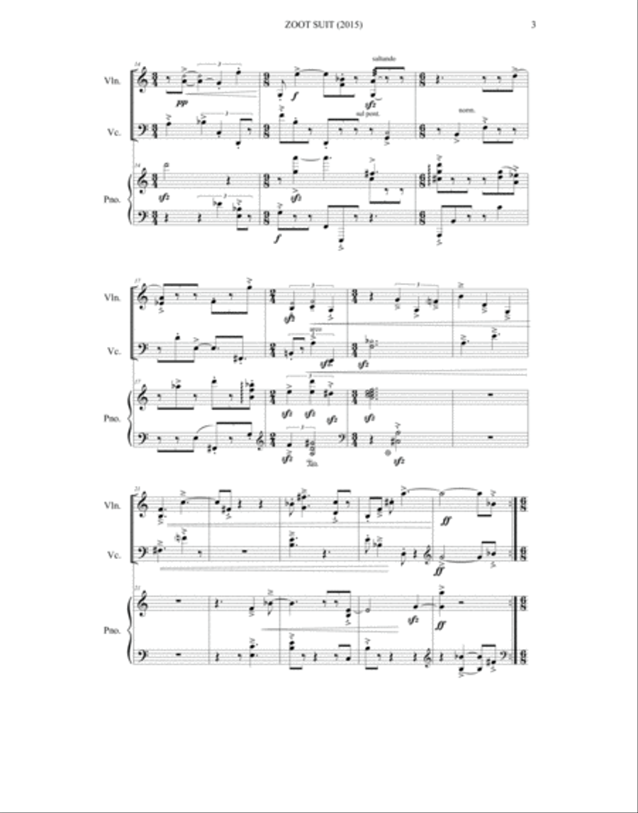 [Greenbaum] Zoot Suit Piano Trio scores gallery preview page 5