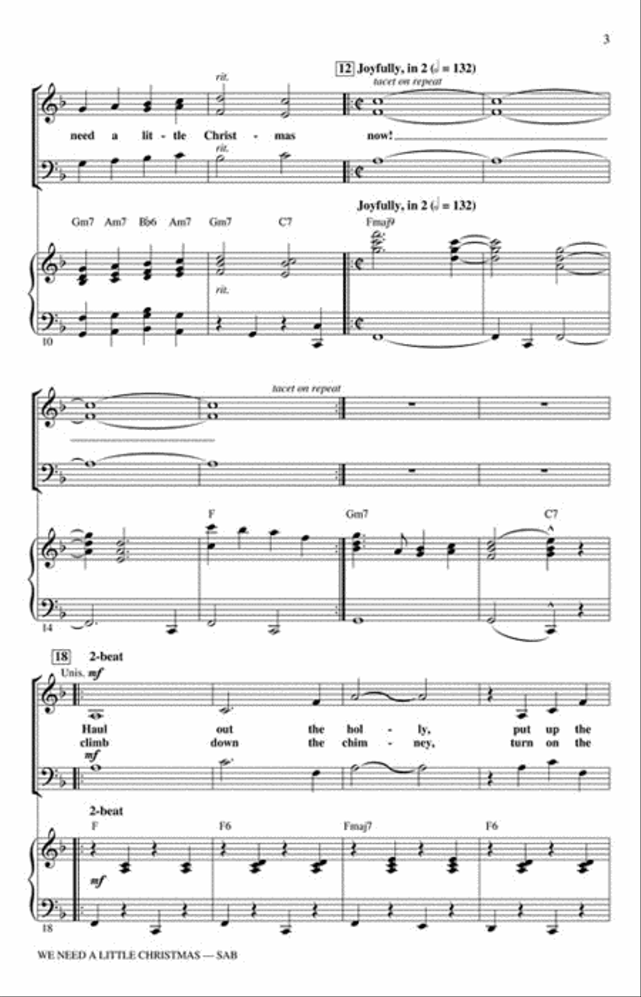 We Need a Little Christmas 3-Part scores gallery preview page 3