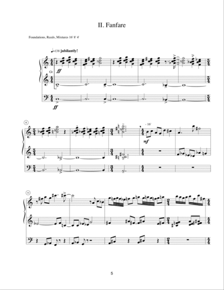 Meditation and Fanfare Organ Solo scores gallery preview page 3