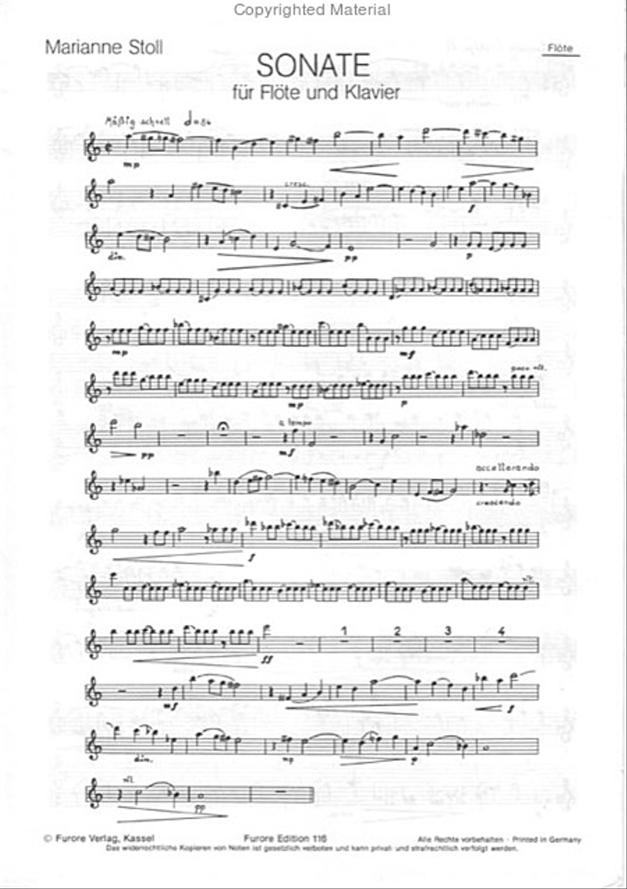 Sonate fur Flote und Klavier Flute Solo scores gallery preview page 2