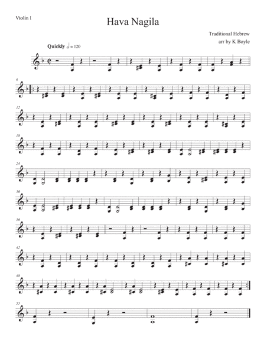 Hava Nagila String Trio scores gallery preview page 4