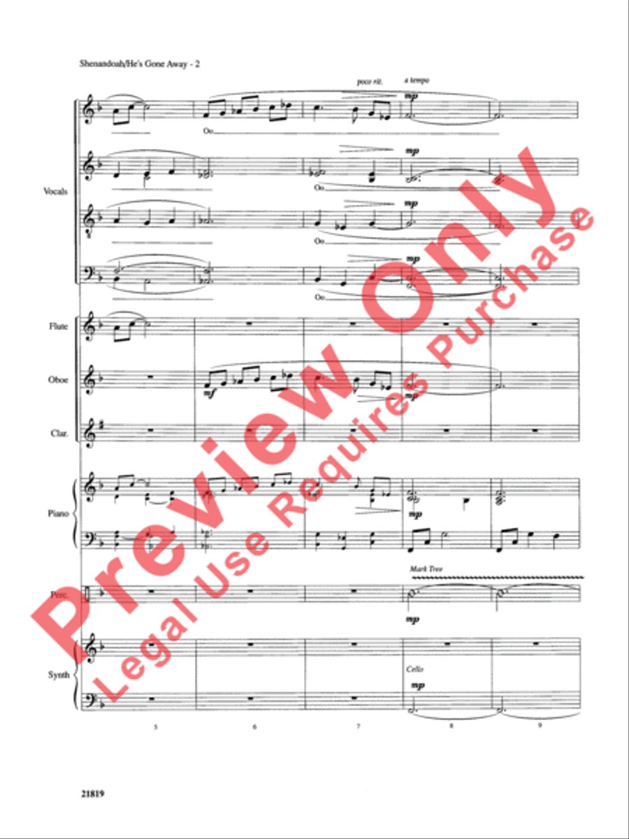 Shenandoah / He's Gone Away Choir scores gallery preview page 3