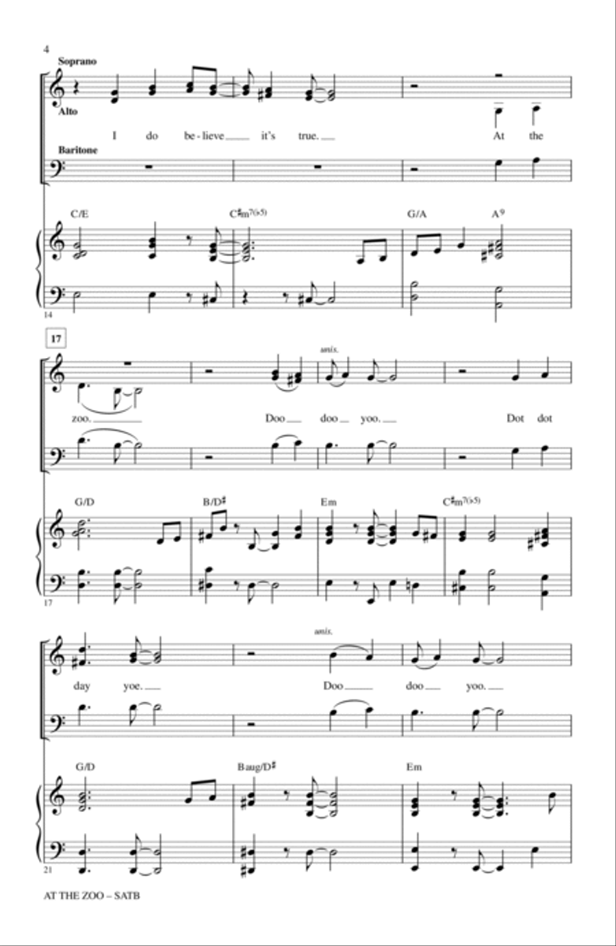At The Zoo 4-Part scores gallery preview page 2