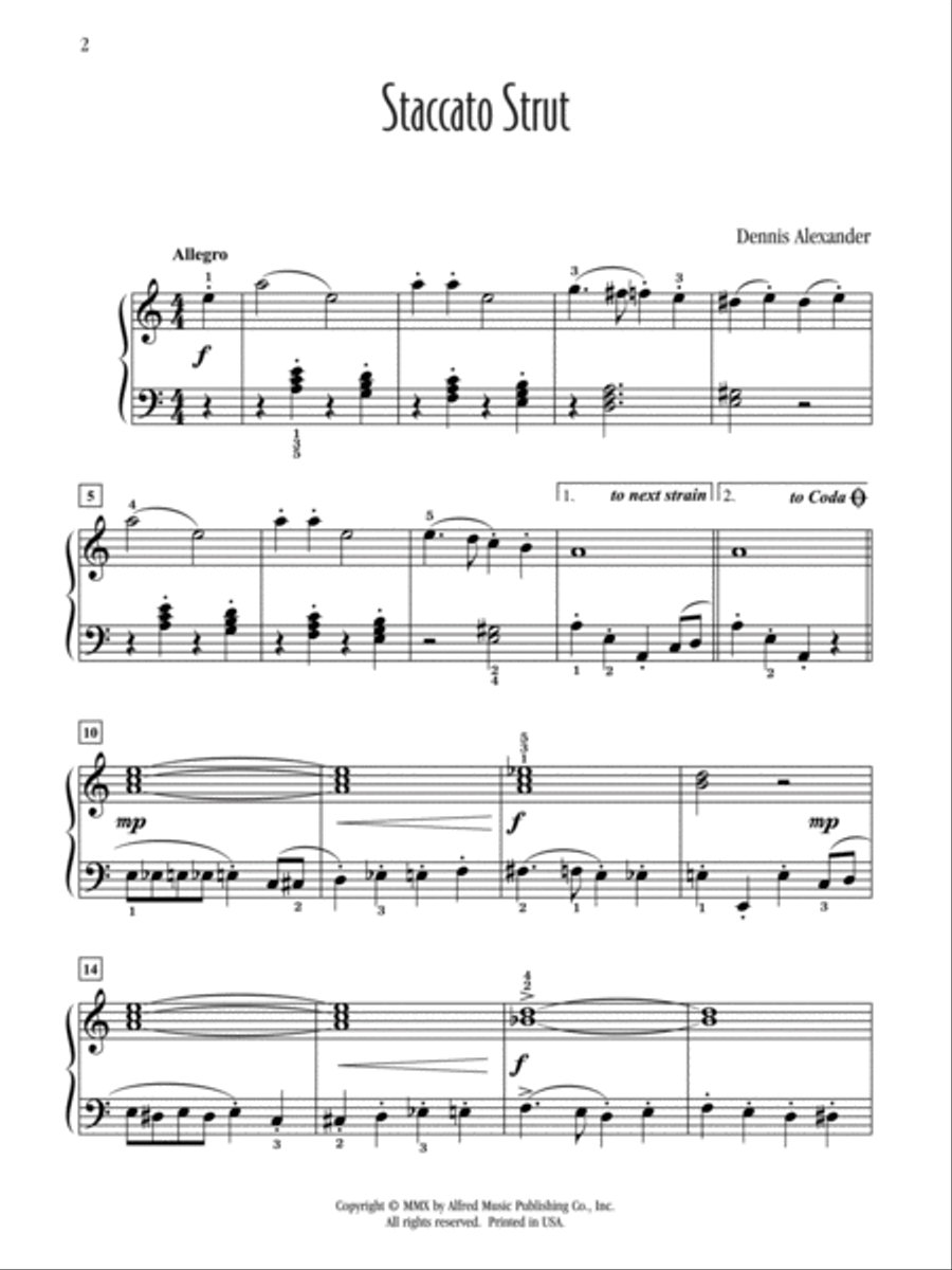 Staccato Strut Piano Solo scores gallery preview page 2