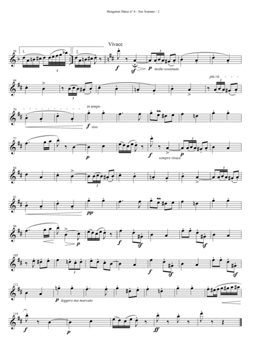 Hungarian Dance No. 6 for Saxophone Quartet (SATB) image number null
