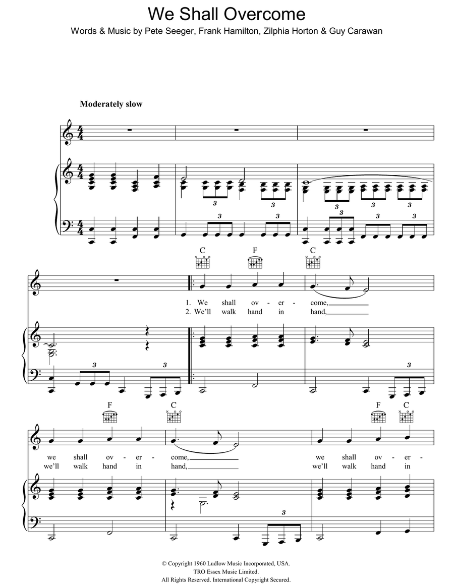 We Shall Overcome We Shall Overcome Acoustic Guitar scores gallery preview page 1