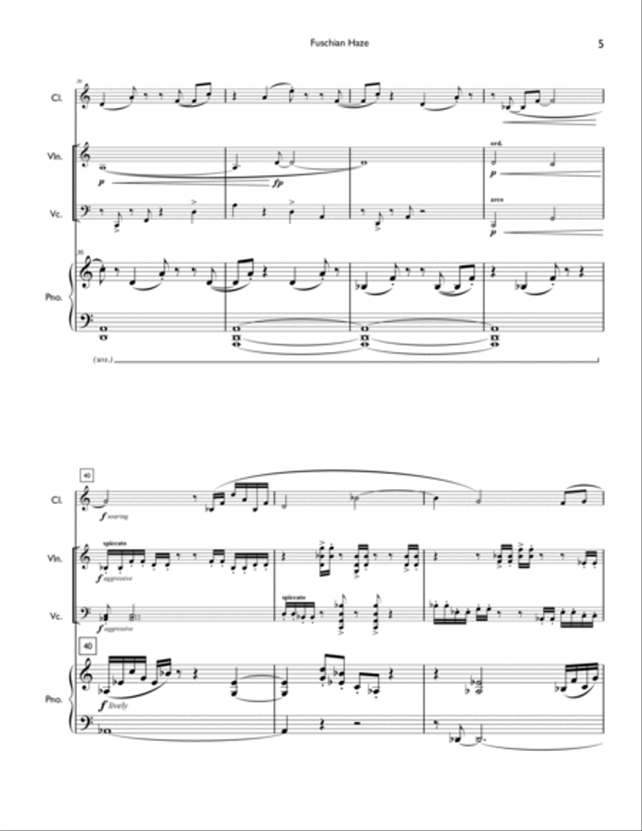 Fuschian Haze (score & parts) Small Ensemble scores gallery preview page 5