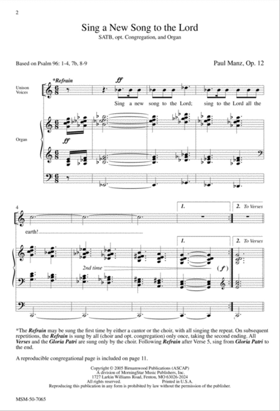 Sing a New Song to the Lord 4-Part scores gallery preview page 2