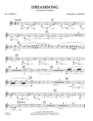 Dreamsong (Piano Feature With Band) - Bb Clarinet 1