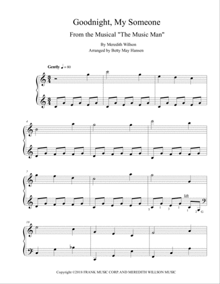 The Music Man The Music Man Easy Piano scores gallery preview page 1