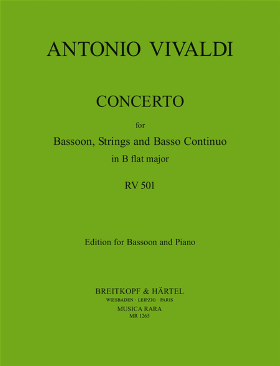 Concerto in B flat major RV 501 (P 401) Bassoon Solo scores gallery preview page 1