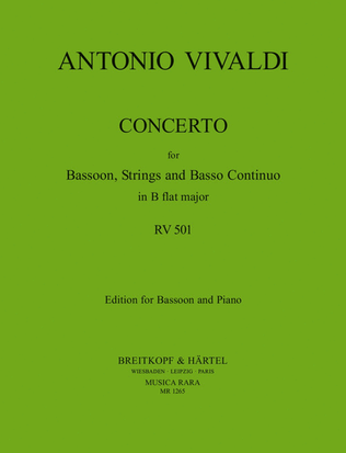 Book cover for Concerto in B flat major RV 501 (P 401)