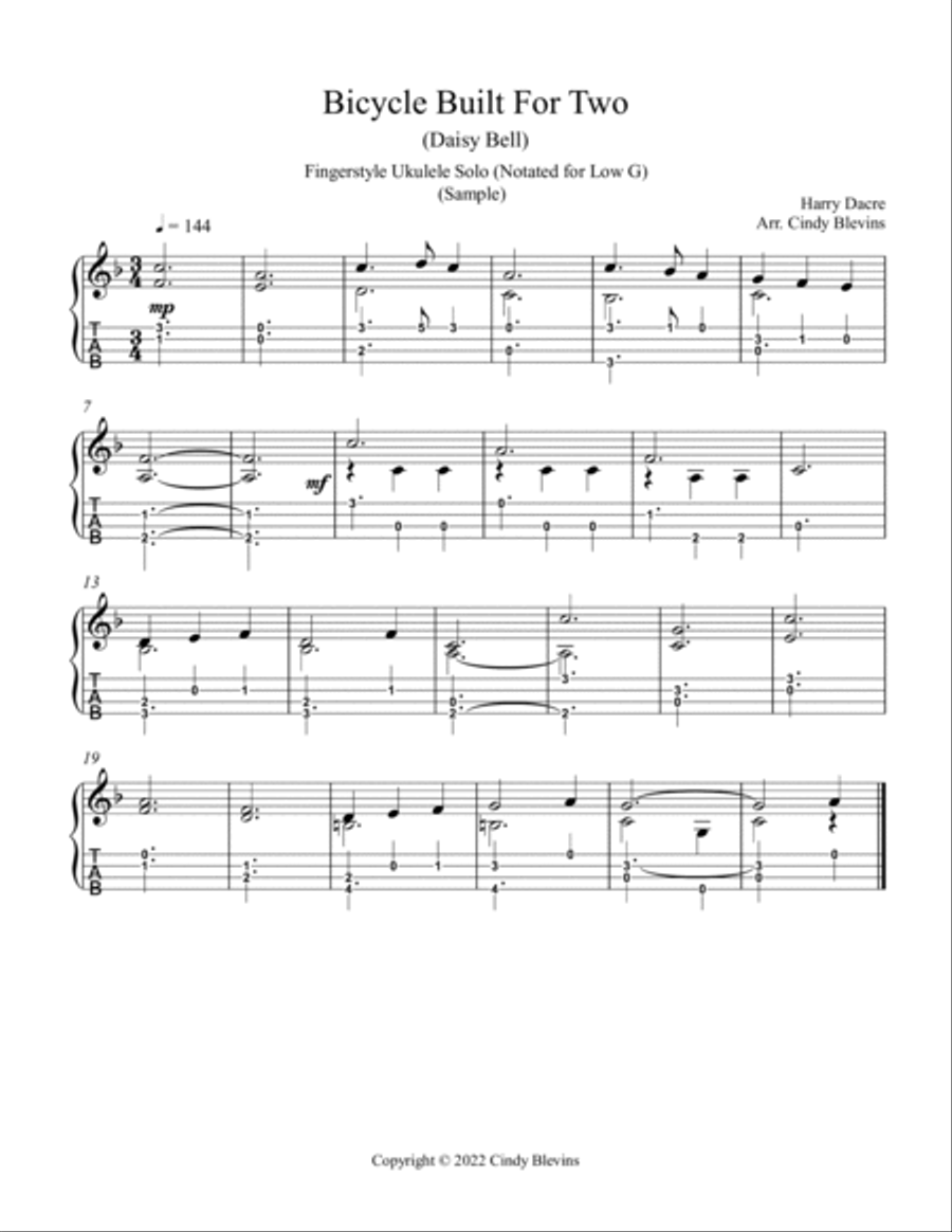 10 Songs for Ukulele Solo, Fingerstyle, Low G Ukulele scores gallery preview page 2