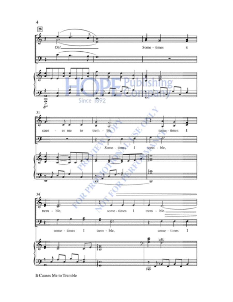 It Causes Me To Tremble (Were You There) 4-Part scores gallery preview page 5