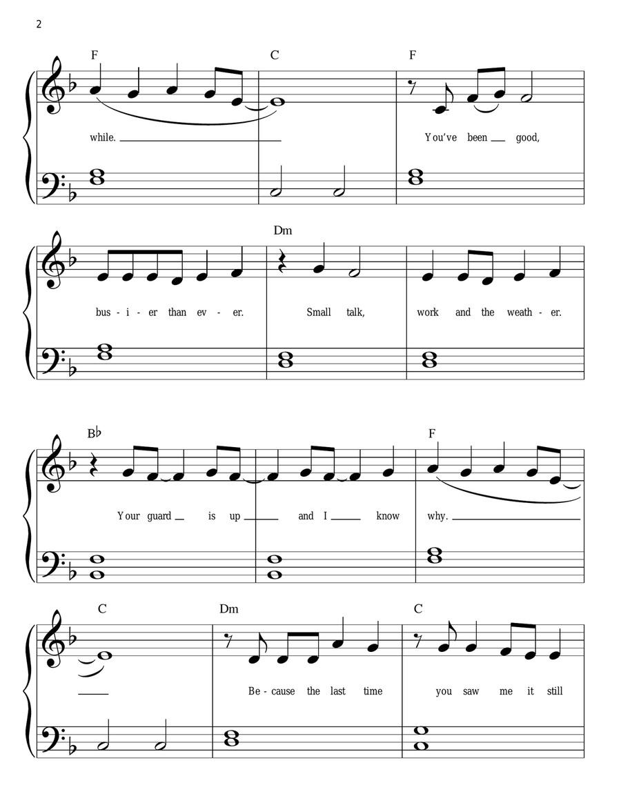 Back To December Easy Piano scores gallery preview page 2