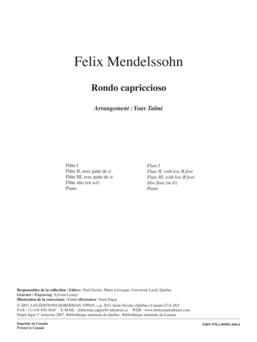 Rondo capriccioso (4 fl. / pno) Flute Solo scores gallery preview page 1