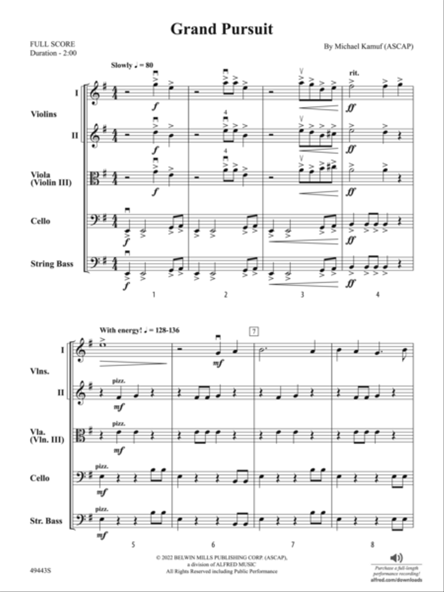 Grand Pursuit: Score Grand Pursuit: Score String Orchestra scores gallery preview page 3