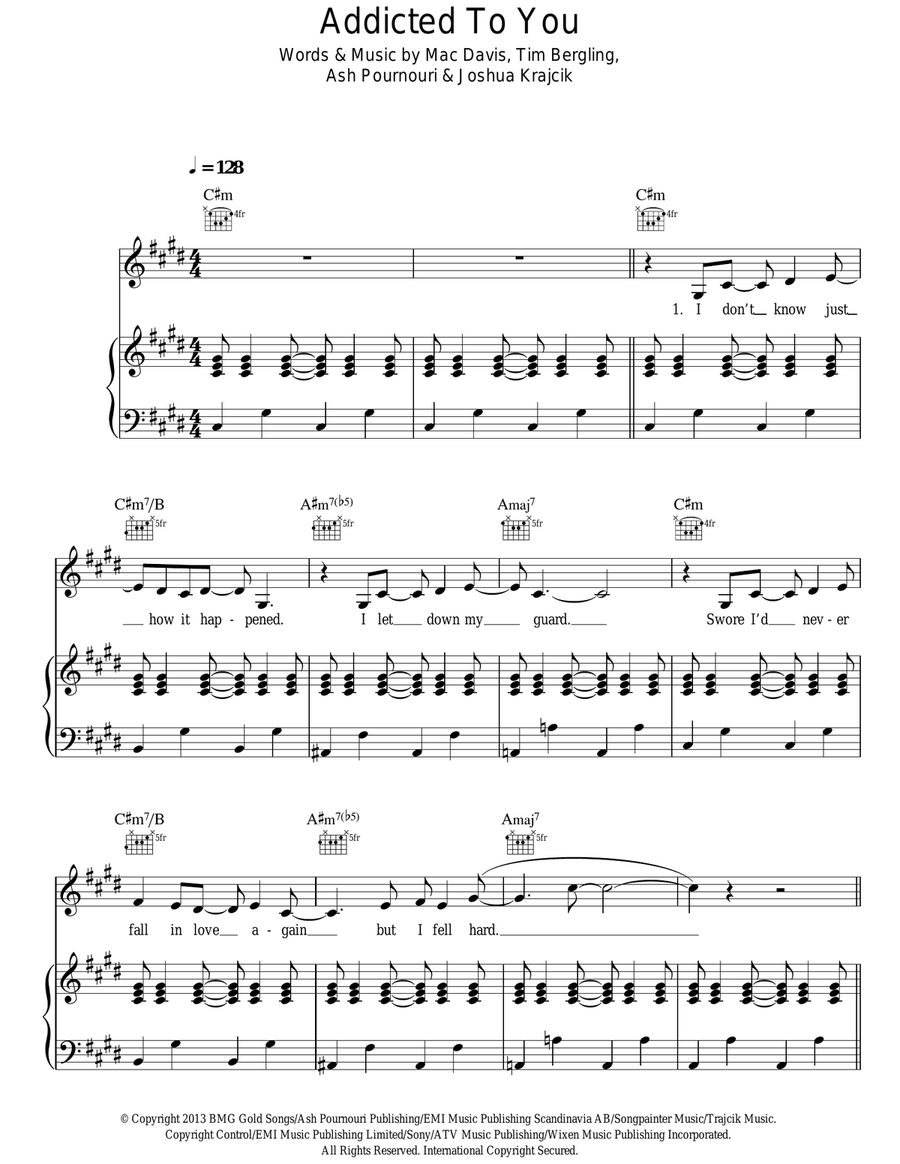 Addicted To You Acoustic Guitar scores gallery preview page 1