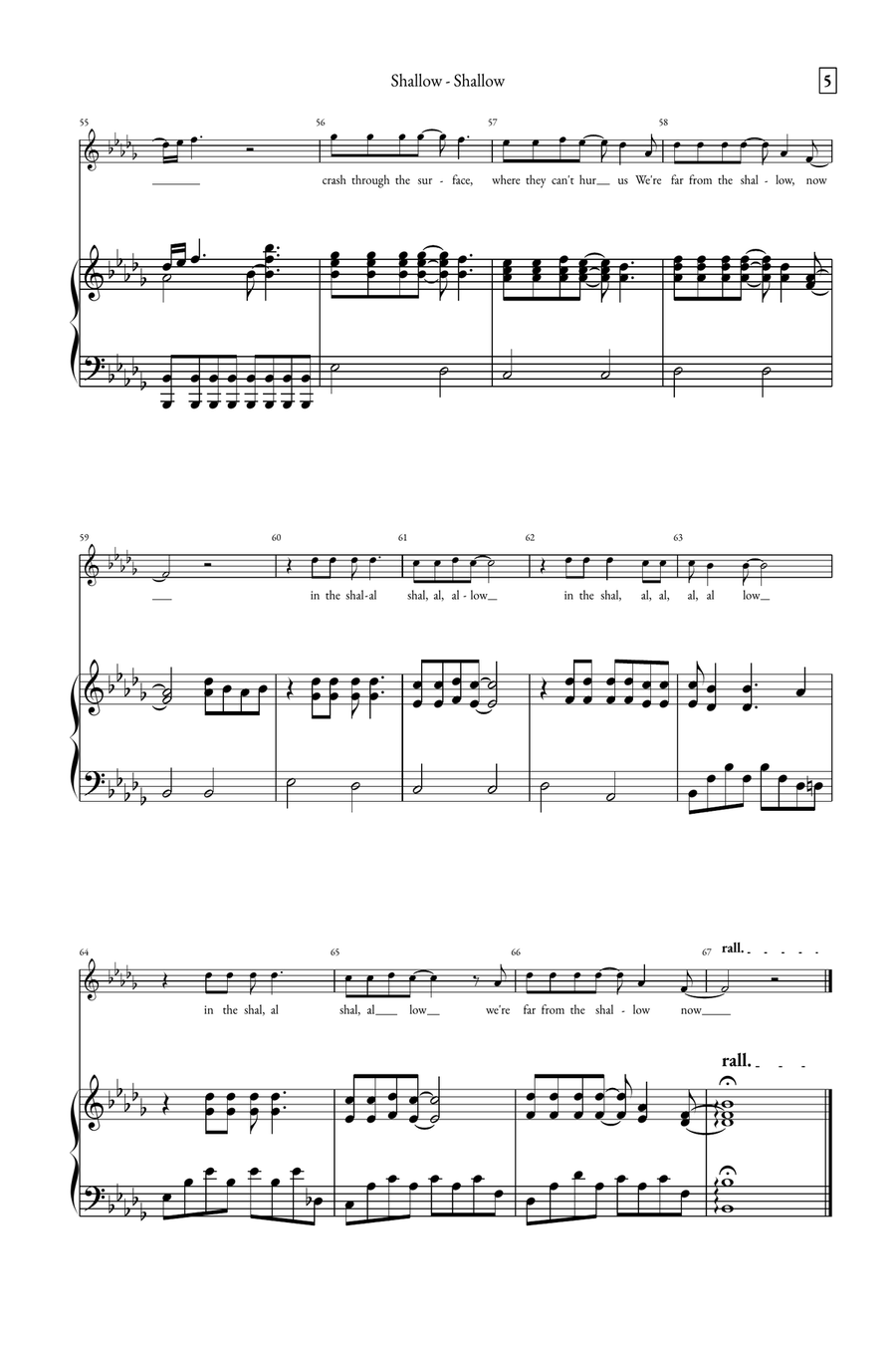 Shallow A Cappella scores gallery preview page 5