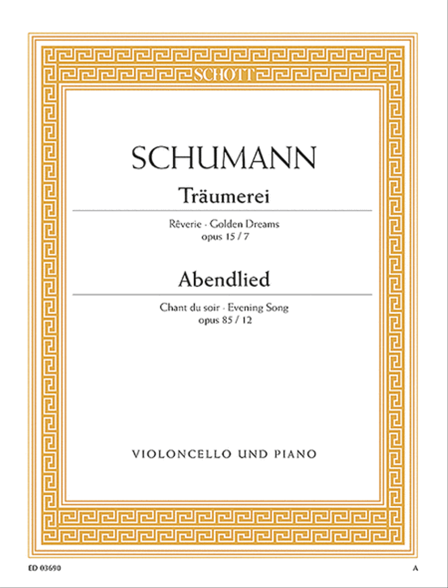 Traumerei / Abendlied, Op. 15 No. 7 and Op. 85 No. 12 Cello scores gallery preview page 1