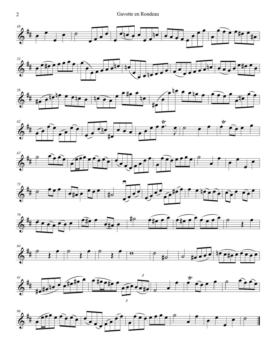 Gavotte en Rondeau (from Partita III): violin/cello String Duet scores gallery preview page 2