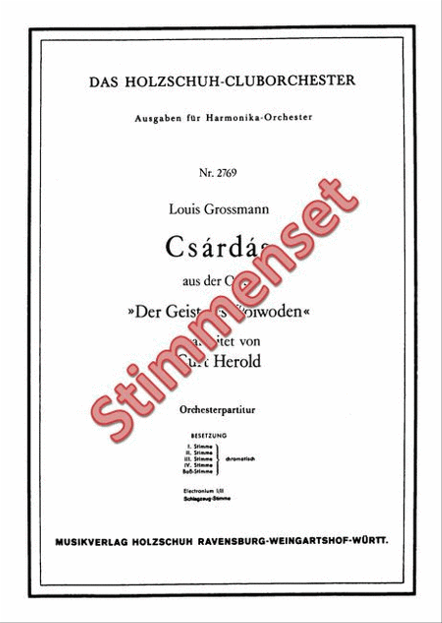 Csárdás Accordion Orchestra scores gallery preview page 1
