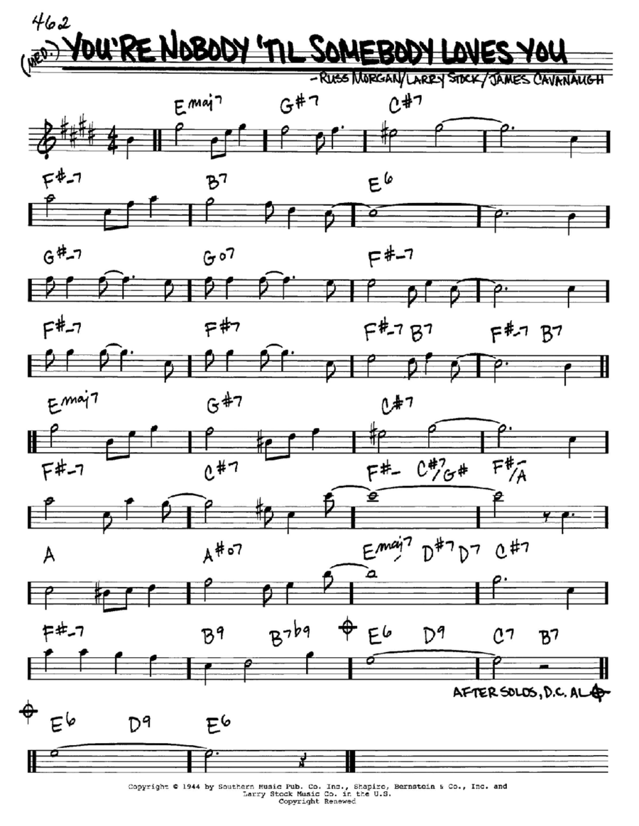 You're Nobody 'Til Somebody Loves You Piano scores gallery preview page 1