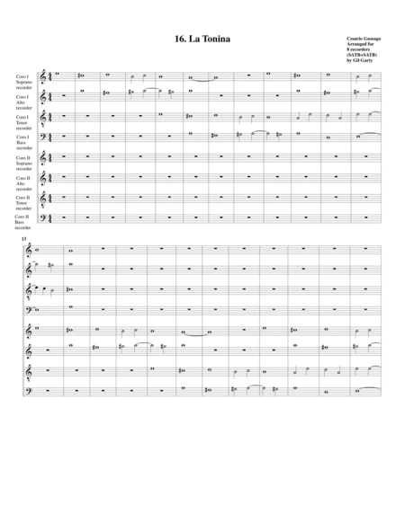 Sonata no.16 a8 (28 Sonate a quattro, sei et otto, con alcuni concerti (1608)) "La Tonina" (arrangem