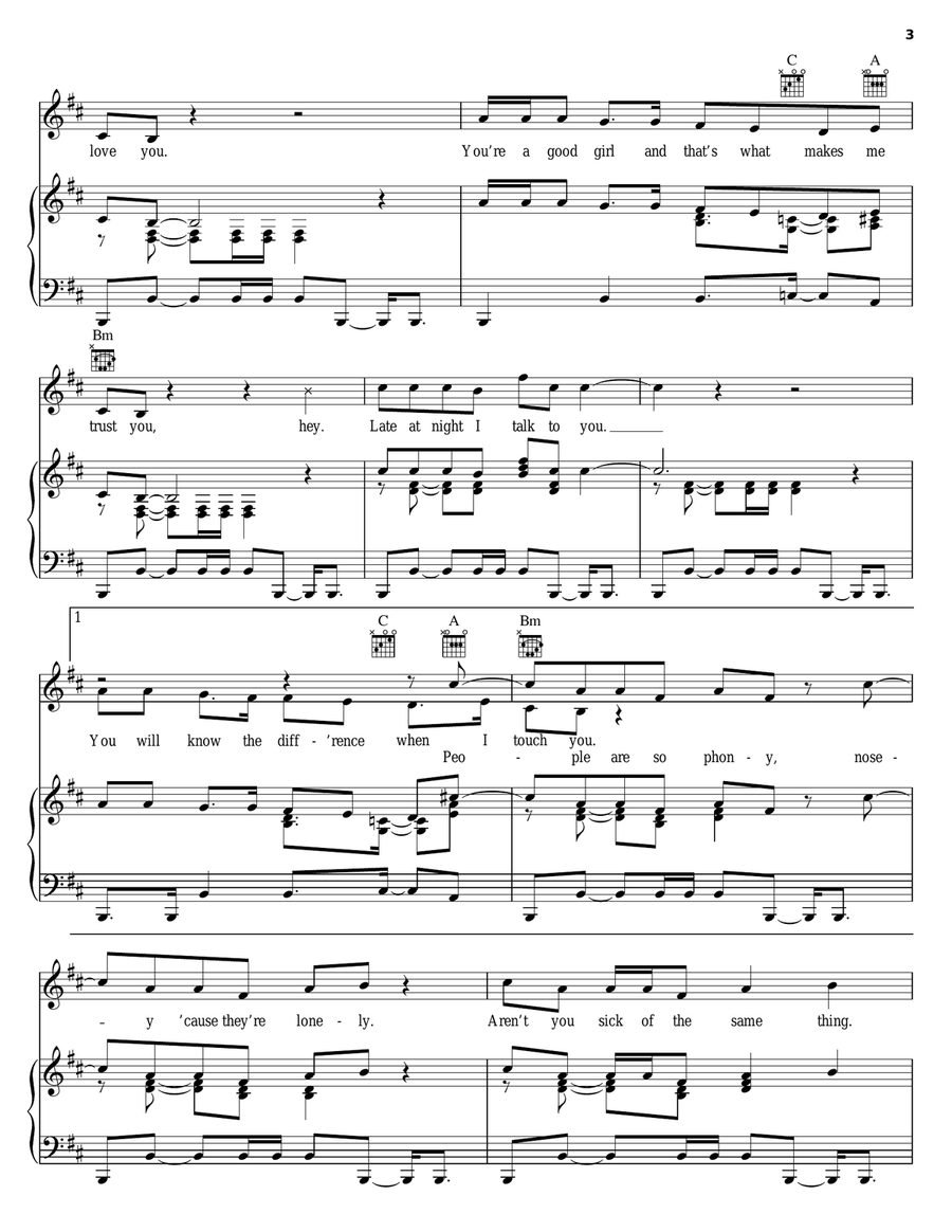 Like I Love You Piano, Vocal, Guitar scores gallery preview page 3