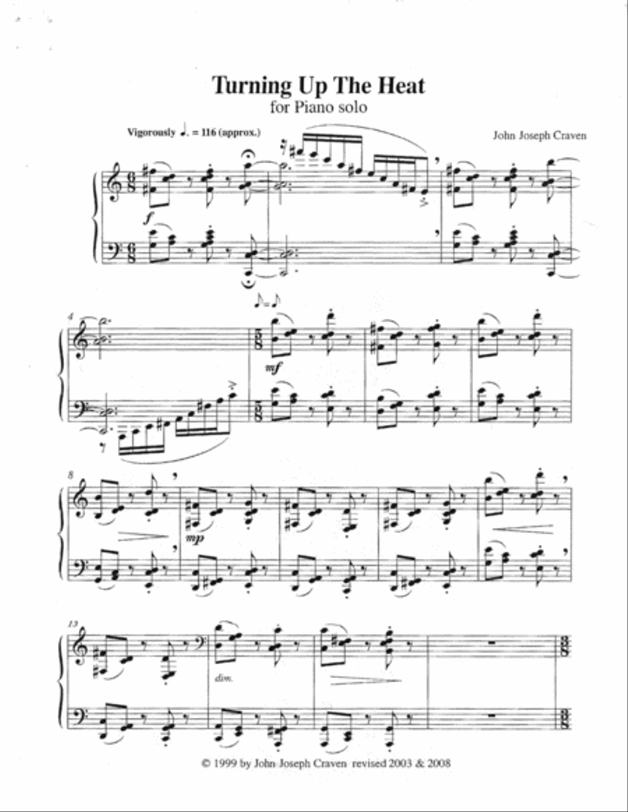 Turning Up the Heat for Solo Piano Piano Solo scores gallery preview page 1