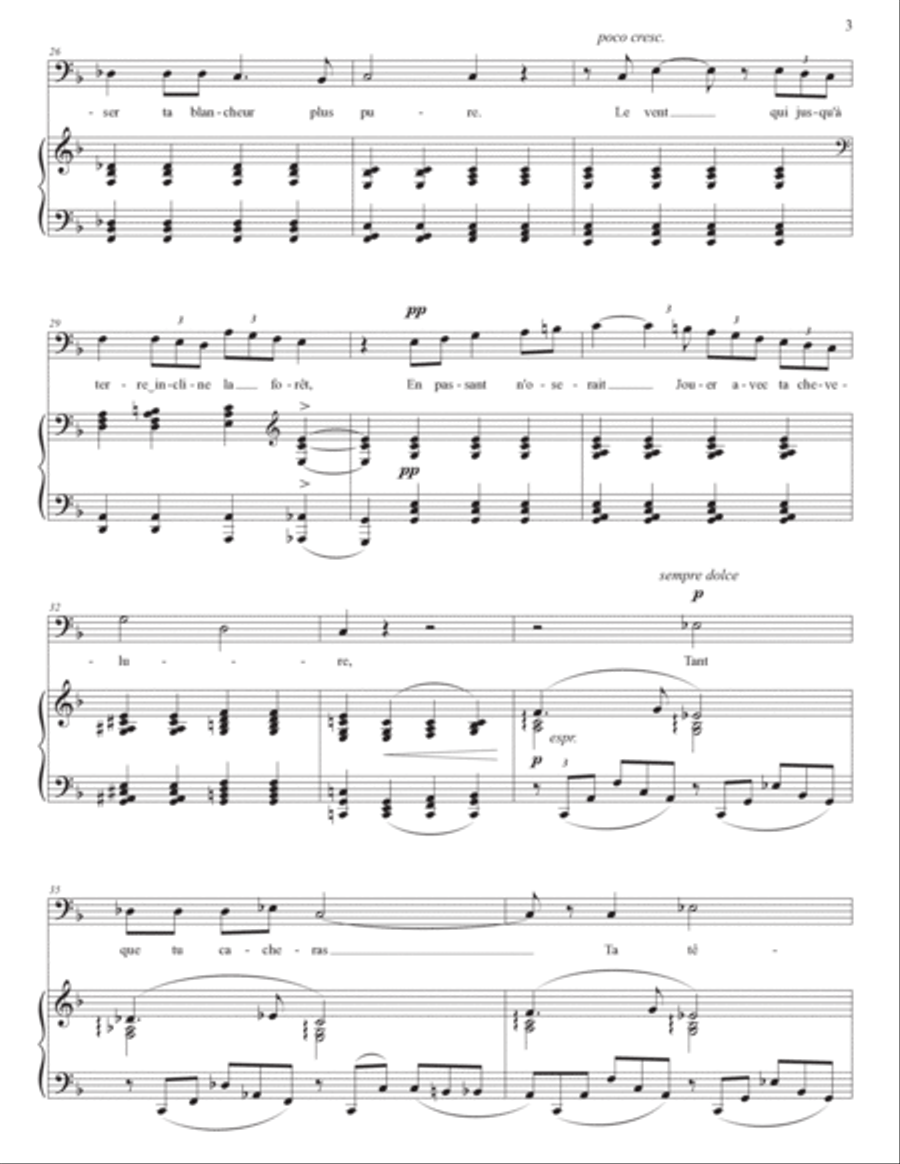 SAINT-SAËNS: Aimons-nous (transposed to F major, bass clef) Voice scores gallery preview page 4