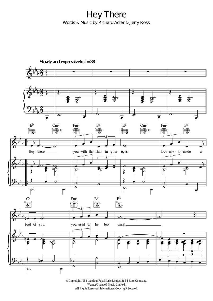 Hey There Piano, Vocal scores gallery preview page 1