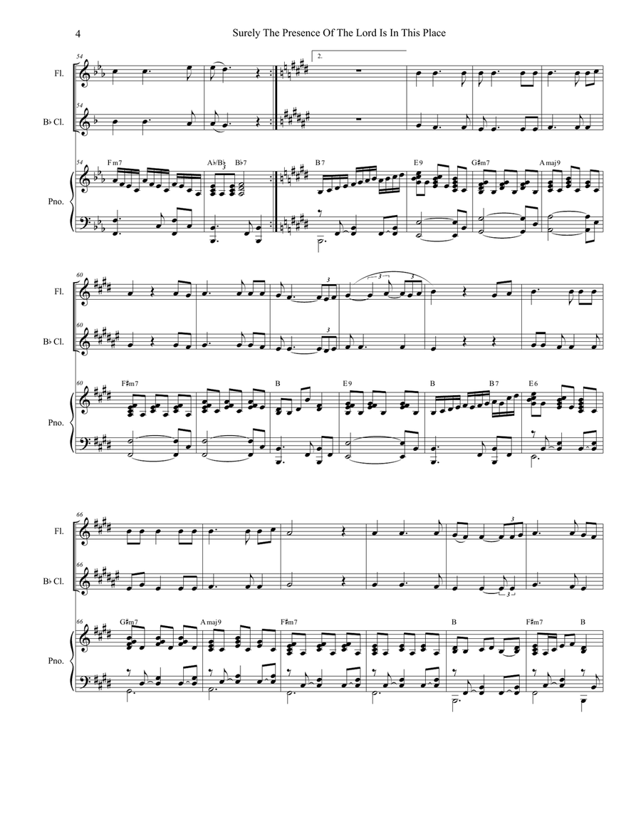 Surely The Presence Of The Lord Is In This Place Woodwind Duet scores gallery preview page 4