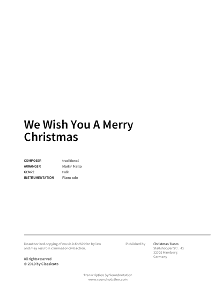 We Wish You A Merry Christmas Piano scores gallery preview page 2