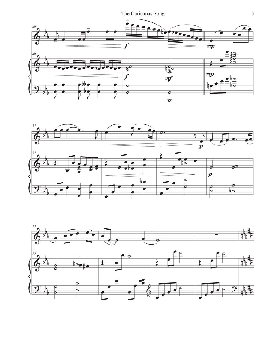 The Christmas Song (chestnuts Roasting On An Open Fire) Violin Solo scores gallery preview page 3