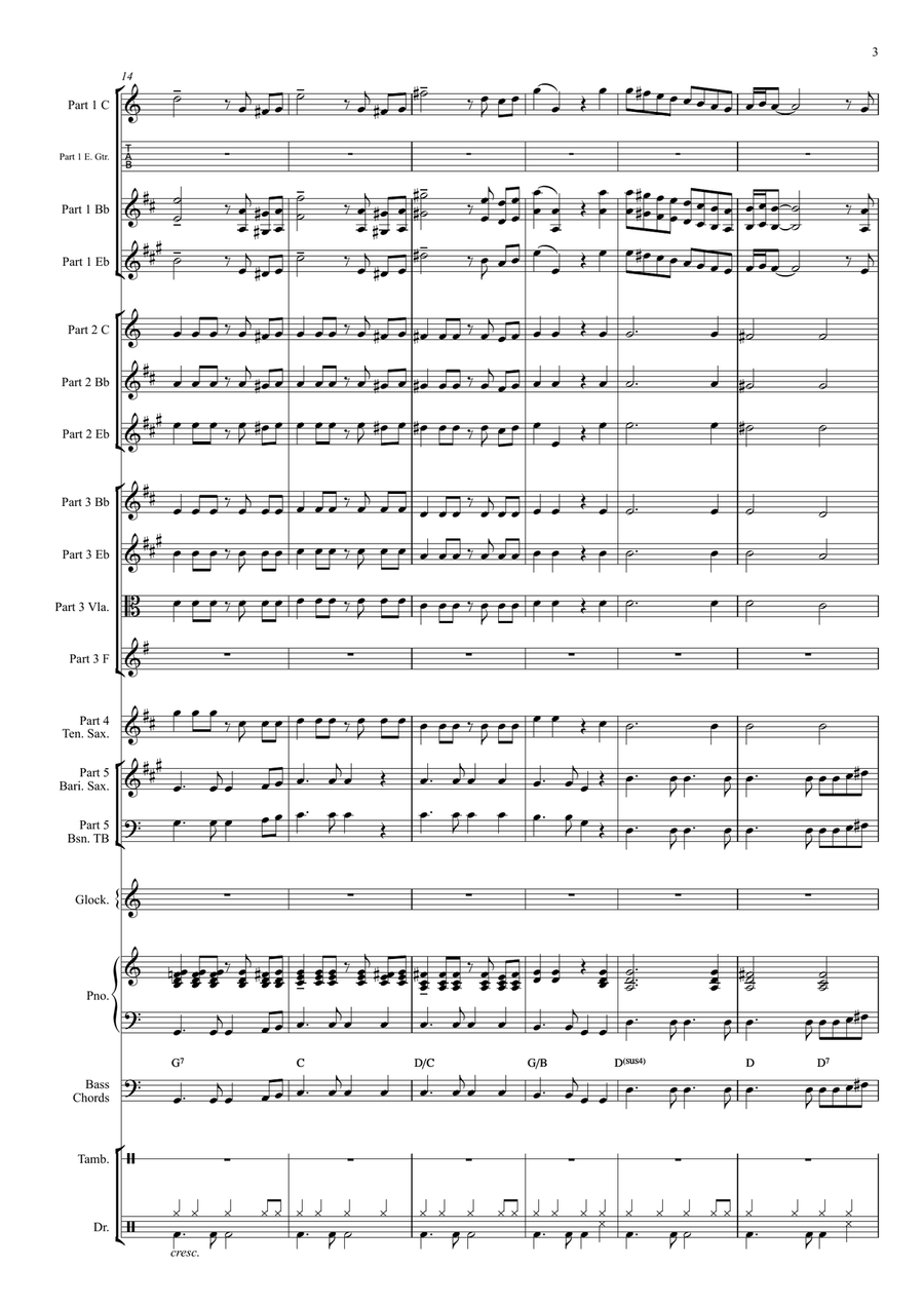 Vivaldi's 4 Seasons Winter Ballad (Flexible Instrumentation) Concert Band scores gallery preview page 6