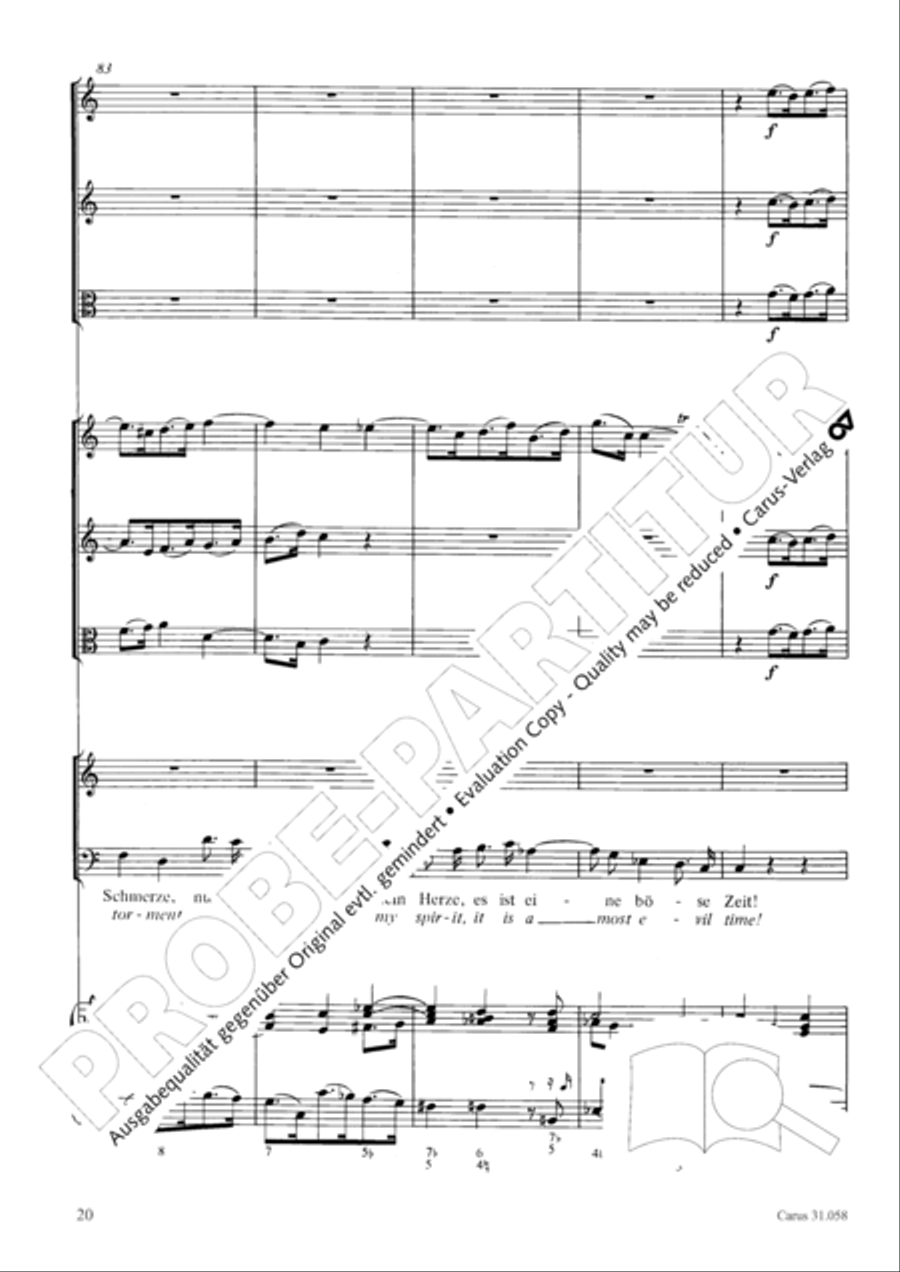 O God, what glut of care and pain (Ach Gott, wie manches Herzeleid) Orchestra scores gallery preview page 21