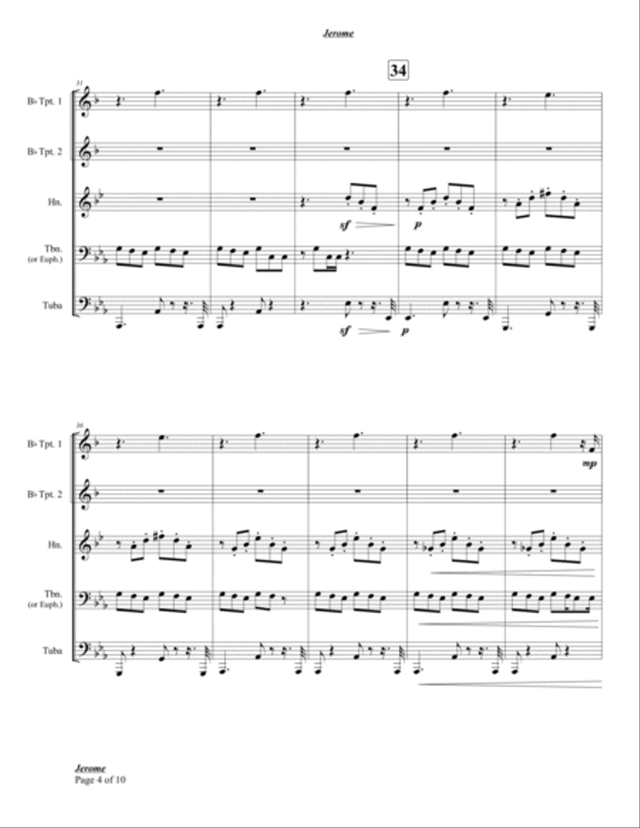 Jerome Brass Quintet scores gallery preview page 4