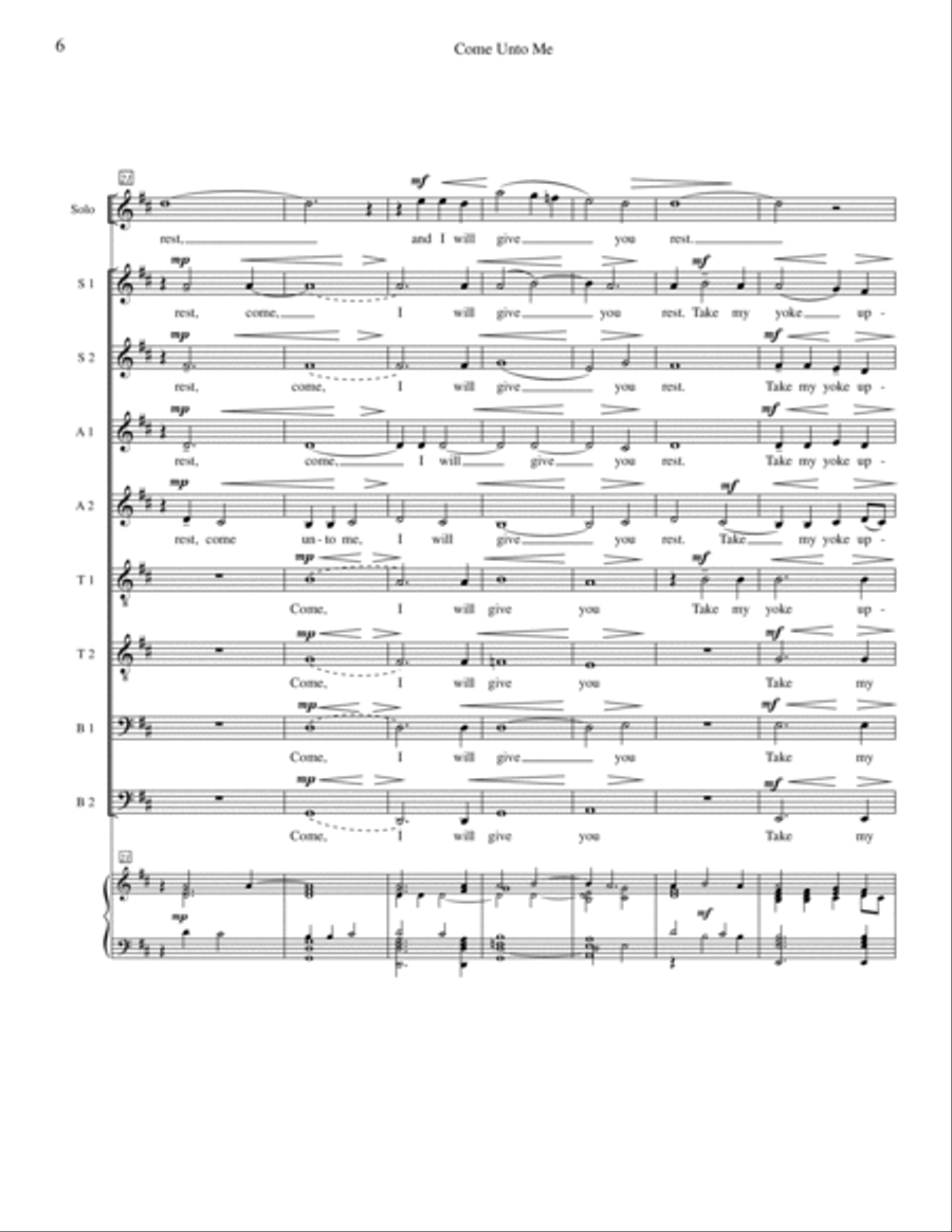 Come Unto Me Divisi scores gallery preview page 4