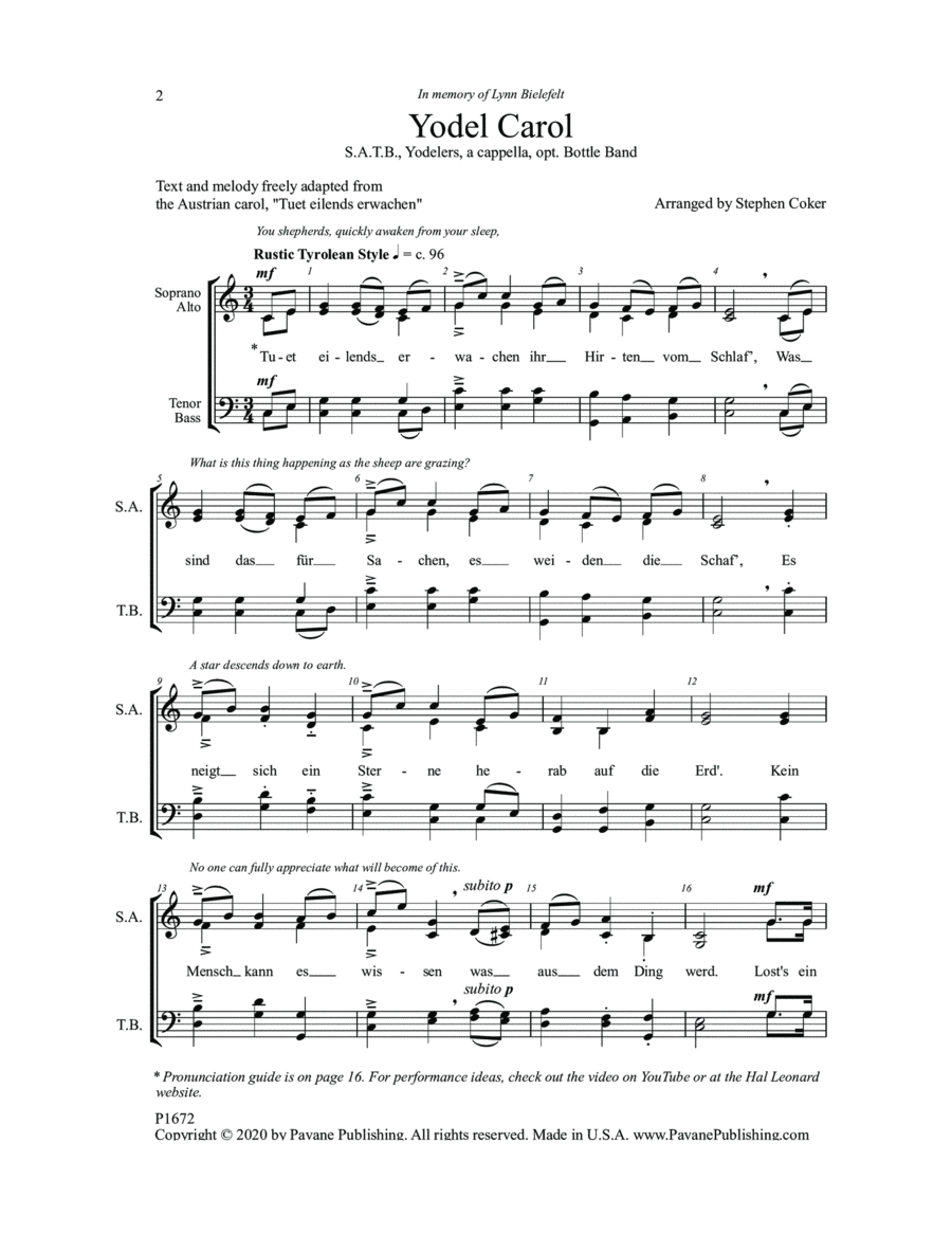 Yodel Carol Yodel Carol 4-Part scores gallery preview page 1