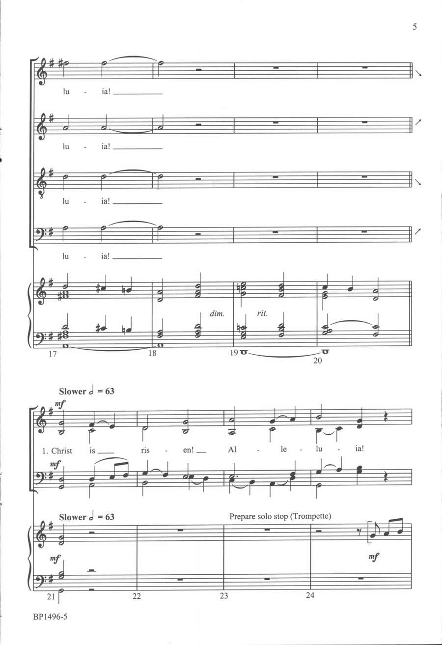 An Easter Processional 4-Part scores gallery preview page 4