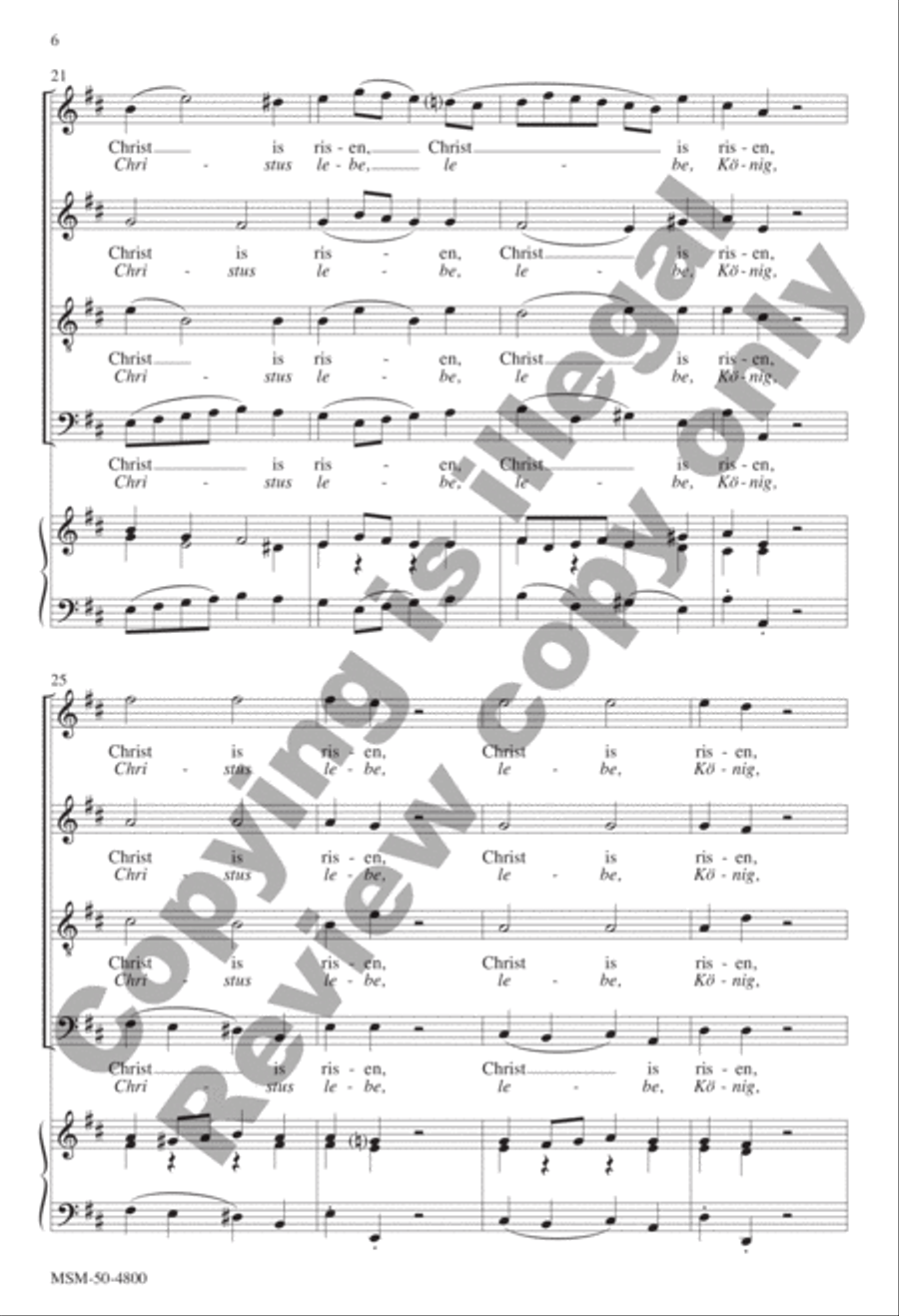 Christ Is Risen/Christus lebe, lebe, König (Choral Score) 4-Part scores gallery preview page 6