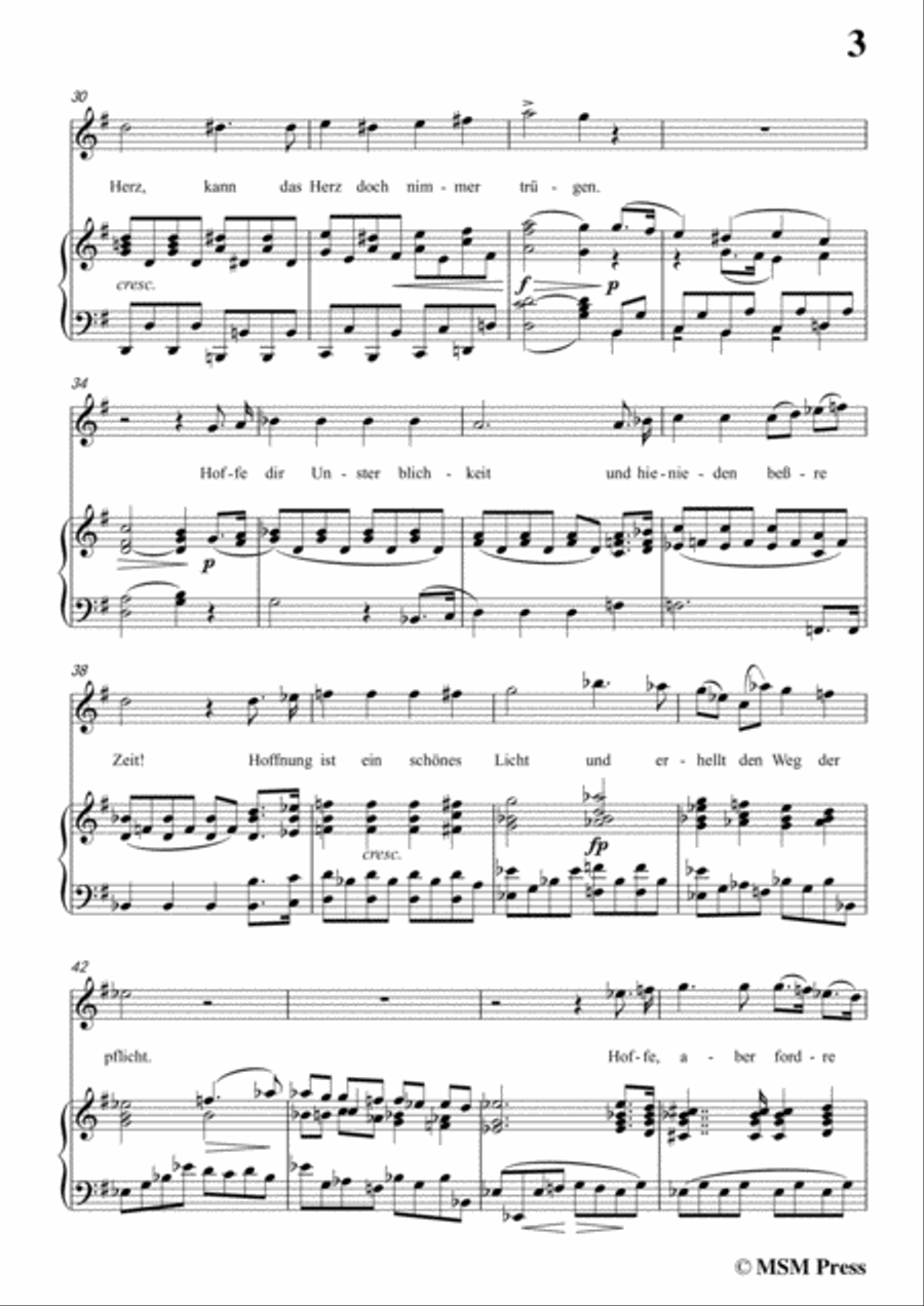 Schubert-Glaube,Hoffnung und Liebe,Op.97,in G Major,for Voice&Piano Voice scores gallery preview page 5