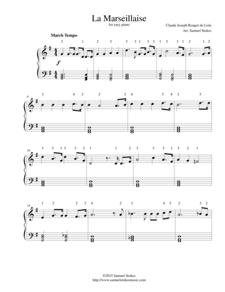 La Marseillaise - French National Anthem - for easy piano