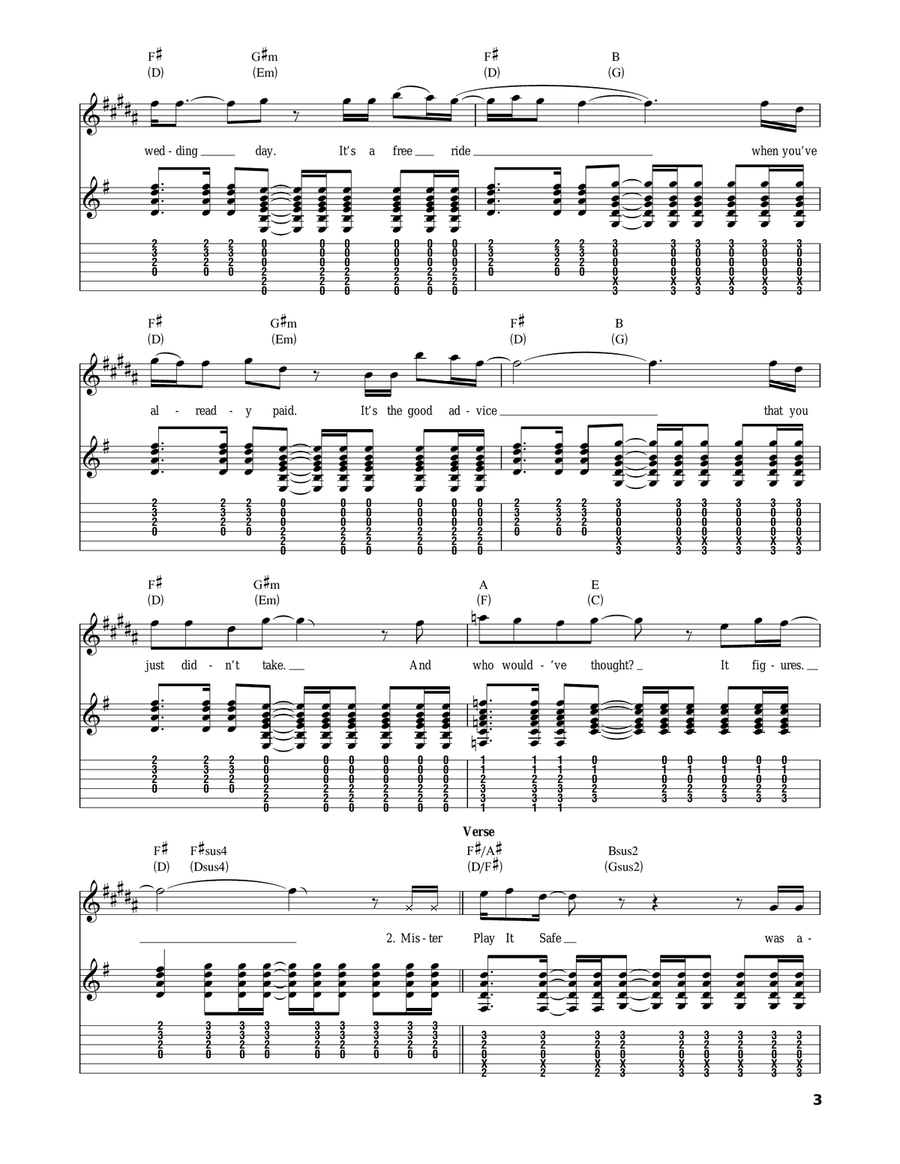 Ironic Acoustic Guitar scores gallery preview page 3