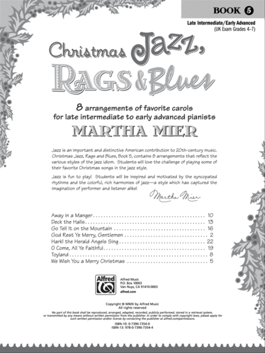Christmas Jazz, Rags & Blues, Book 5 Piano Solo scores gallery preview page 2