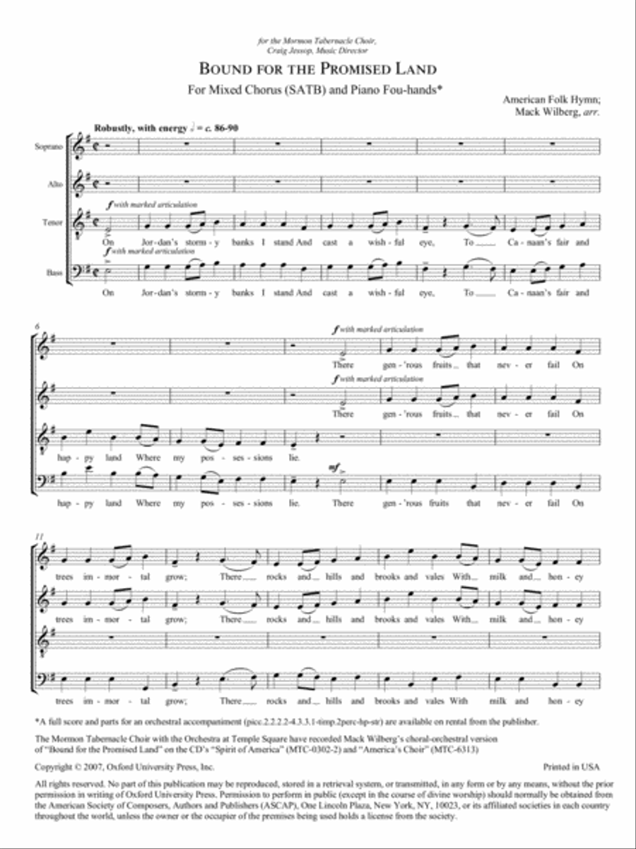 Bound for the promised land 4-Part scores gallery preview page 2